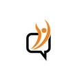 people chat logo template design emblem vector image