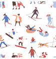 seamless pattern with men women and kids vector image