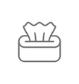 wet napkin in box tissue paper line icon vector image