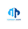 arrow cloud logo icon design vector image