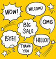 hand drawn set speech bubbles with handwritten vector image