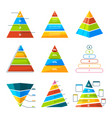 set different triangles and pyramids vector image