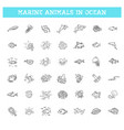 fish and wild marine animals in ocean vector image vector image