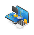 flat isometric 3d smartphone analyst programmer vector image vector image
