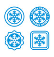 frozen product label set snowflake icon on white vector image vector image
