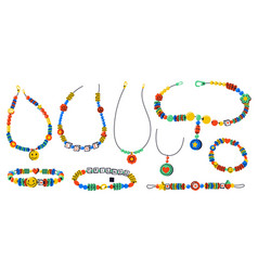 kids necklace hand made groovy child beads vector image