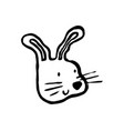 simple minimalistic rabbit logo cute cartoon vector image
