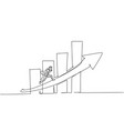 single continuous line drawing young worker vector image