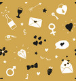 love and valentine day seamless pattern hand vector image