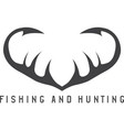 fishing and hunting with deer horns and vector image vector image