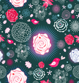 flower texture with birds in love vector image