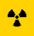 Radiation hazard pixel art ionizing symbol icon Vector Image