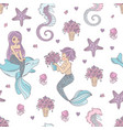 mermaid pattern wedding underwater sea ocean vector image