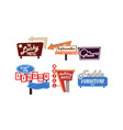 retro signs collection vintage bright billboards vector image