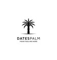 luxury minimalist date palm silhouette logo design vector image