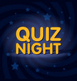 quiz night neon light sign in retro twist vector image