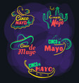 badges set cinco de mayo vector image