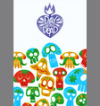 day dead cute watercolor mexican cartoon card vector image