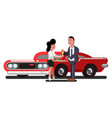girl buy a car vector image