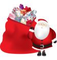 santa and sack vector image