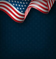wavy usa national flag on blue vector image vector image