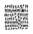 baby and kid activity silhouettes vector image vector image