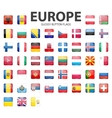 glossy button flags - europe original colors vector image