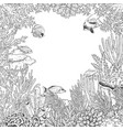 underwater frame with coral and fishes vector image