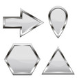 white shiny web icons with metal frame vector image