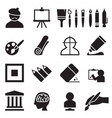 artist painting icons set vector image