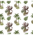 seamless pattern with exotic trees such us palm vector image