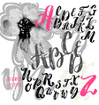 hand made brush and ink typeface handwritten retro vector image vector image