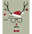 hipster santa deer vector image vector image