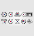 set bundled made in korea label badge design vector image vector image