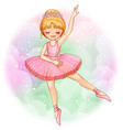 watercolor princess ballerina blond with crown vector image vector image
