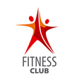logo for fitness in the form of a red star vector image