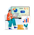 sales performance concept in modern flat design vector image