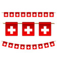 set switzerland garland flag on white vector image vector image