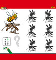 shadow activity game with cartoon insects vector image