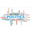 word cloud politics vector image