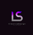 ls letter logo design purple texture creative vector image