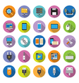 flat icons collection with long shadow vector image