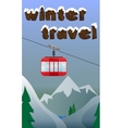 ski banner with lift skiing snowboarding vector image