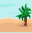 summer rest sunny day deck chairs under palm vector image vector image
